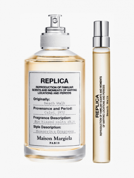 Maison Margiela Replica Beach Walk Eau de Toilette Gift Set in branded components on a light gray background