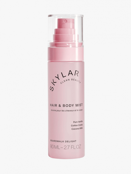Skylar Boardwalk Delight Hair & Body Mist in branded component on a light gray background