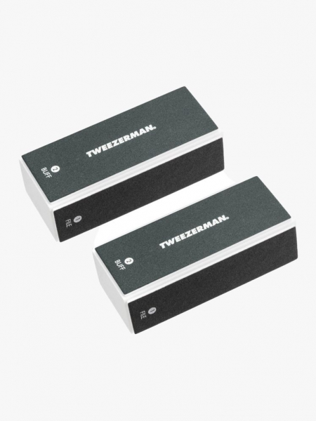 Two black blocks with white edges and text.