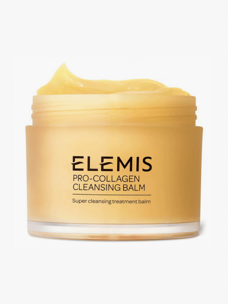 Elemis Jumbo Pro-Collagen Cleansing Balm in branded tub component on a light gray background