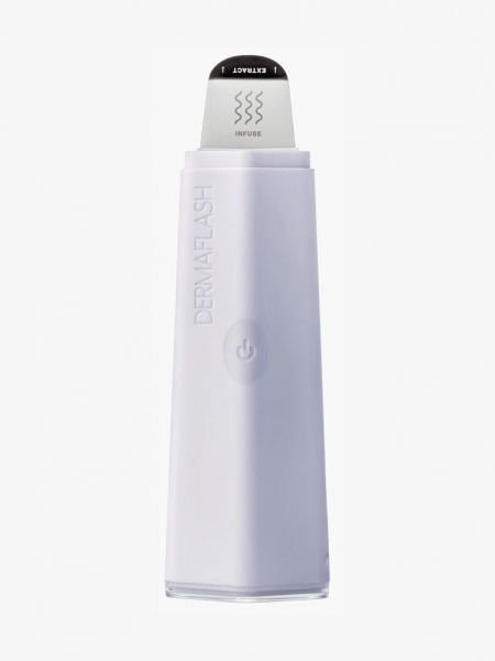 Dermaflash Dermapore+ Ultrasonic Pore Extractor + Skin Care Infuser purple pore device on light gray background