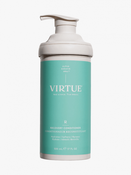 Virtue Recovery Conditioner in branded component on a light gray background