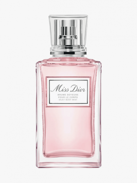 Dior Miss Dior Silky Body Mist in branded component on a light gray background